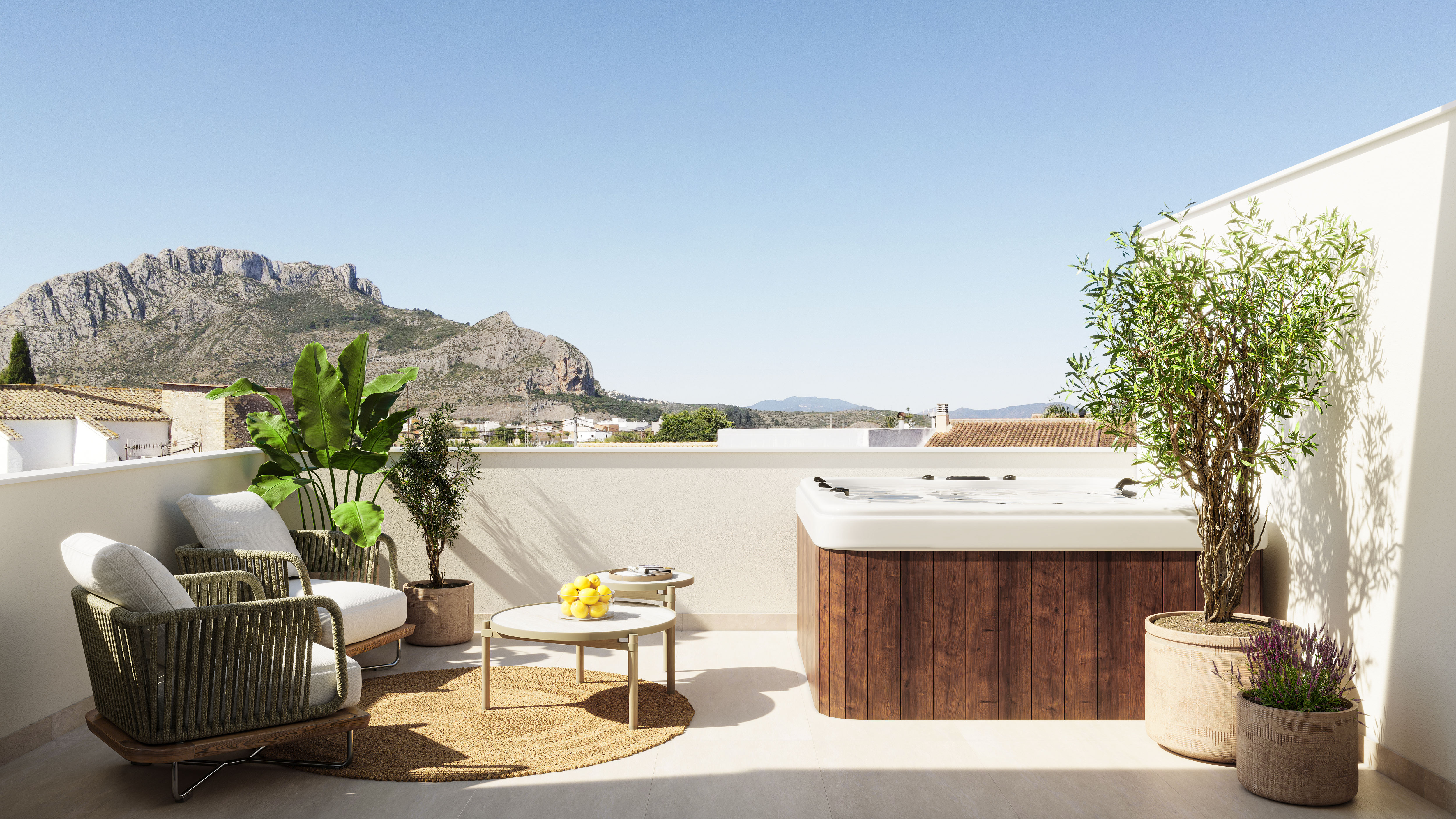 Terraza con jacuzzi Setla Village
